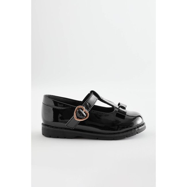 Chaussures d'école style salomé à nœud junior noir <span itemprop=