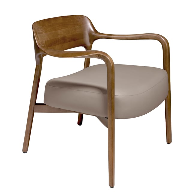 Fauteuil en similicuir noyer et vison Couleur mink | walnut <span itemprop=