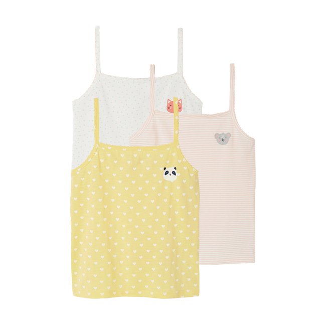 Lot de 3 débardeurs jaune pâle <span itemprop=