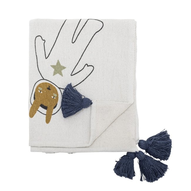 Plaid enfant coton recyclé  Space blanc <span itemprop=