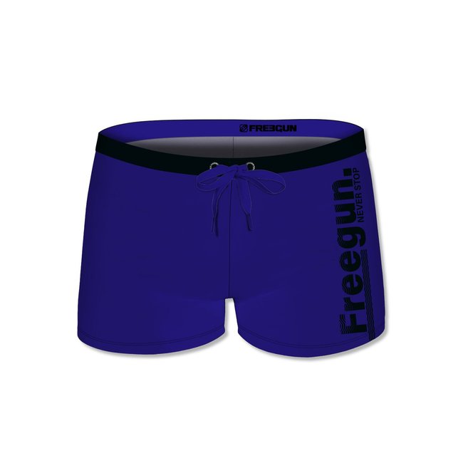 Maillot de Bain Boxer Microfibre noir/bleu <span itemprop=