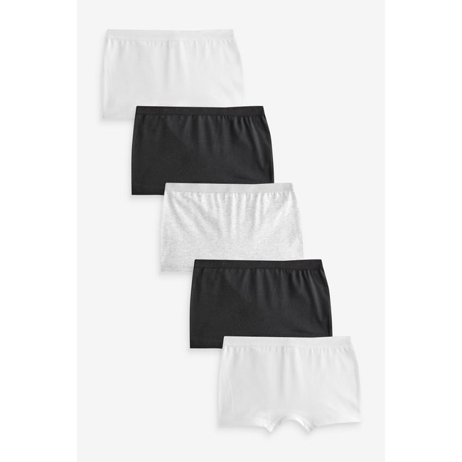 Boxer, lot de 5 noir/blanc <span itemprop=