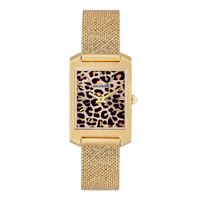 Montre Analogique  VOLTAIRE doré marron doré <span itemprop=