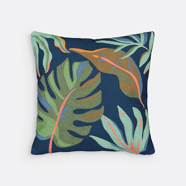 Housse de coussin brodée 40x40 cm, Joao multicolore <span itemprop=