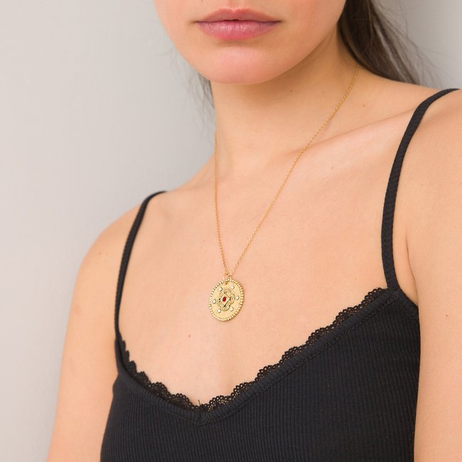 Medallion Necklace, gold-coloured, LA REDOUTE COLLECTIONS