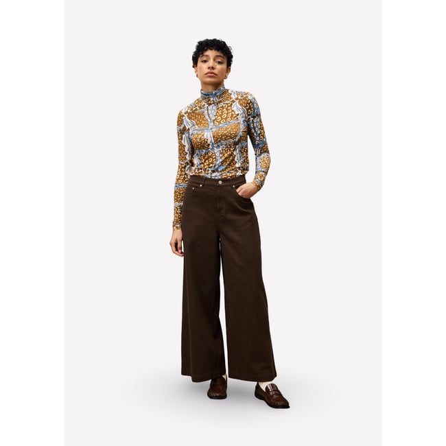 Jean  en coton REGLISSE marron chocolat <span itemprop=
