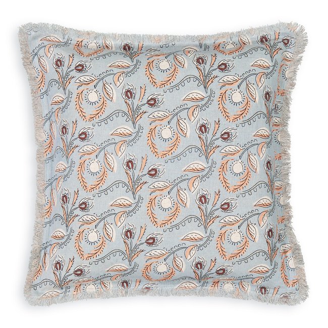 Housse de coussin 40x40 cm lin/coton, Octavine gris bleu <span itemprop=
