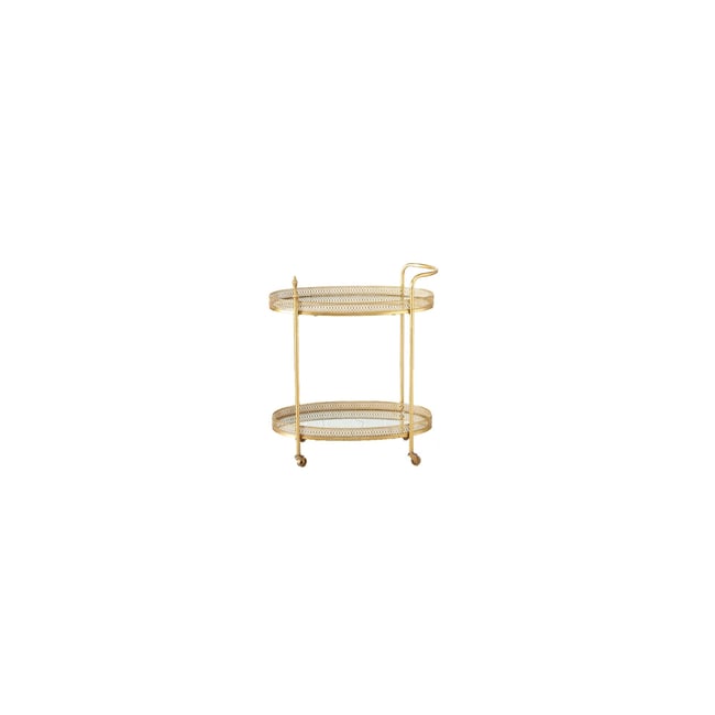 Desserte Table Apéritif Salon en Métal Doré et Plateaux Miroirs Couleur doré <span itemprop=