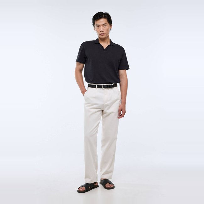 Pantalon élastiqué en coton et lin - MONOPRIX