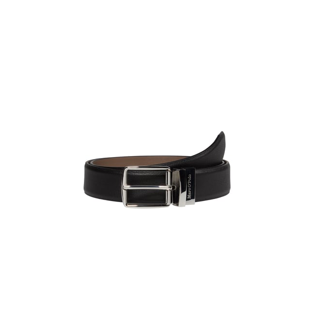 Ceinture réversible 2 en 1, modèle Bodu en cuir de vachette de haute qualité noir <span itemprop=