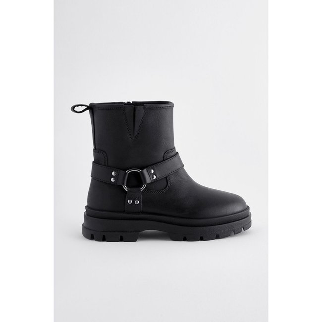 Bottines style motard noir <span itemprop=