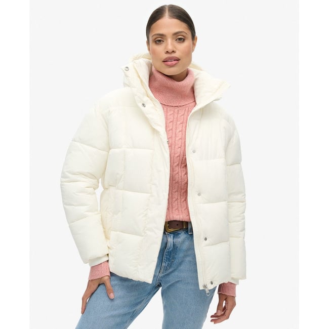 Manteau rembourré Montpellier blanc étoile <span itemprop=