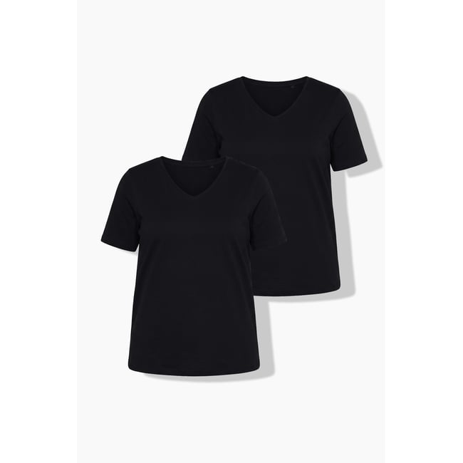 T-shirts, lot de 2, coupe classique - ULLA POPKEN