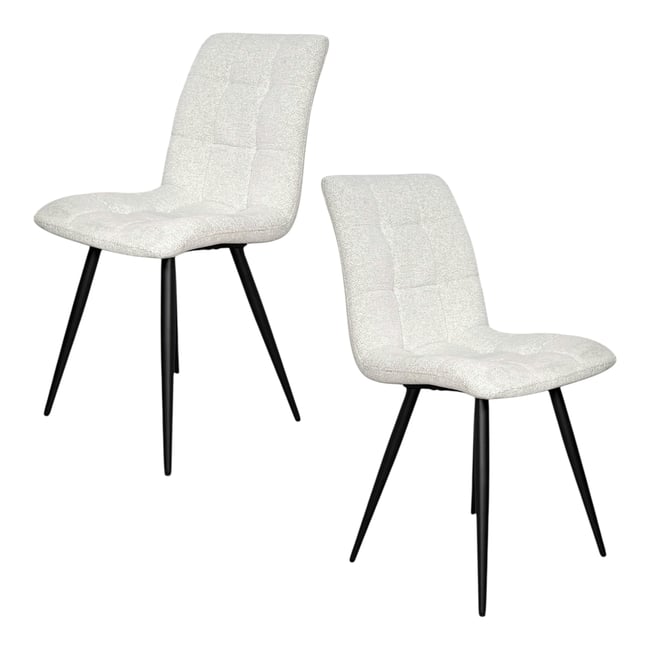 Chaise en tissu damier (lot de 2) LOMBARDIE - PIER IMPORT