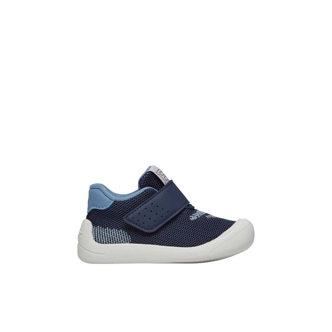 Chaussures premiers pas en similicuir et tissu FREE VL. marine <span itemprop=