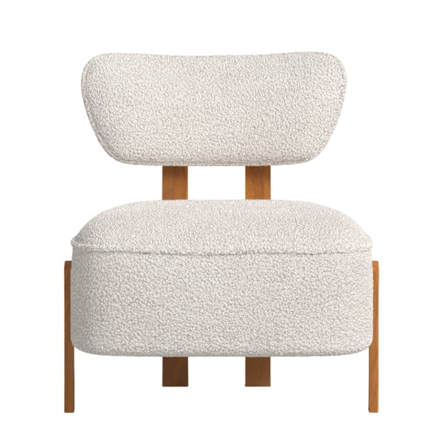 Chaise tissu recyclé blanc - COLIN Couleur blanc <span itemprop=