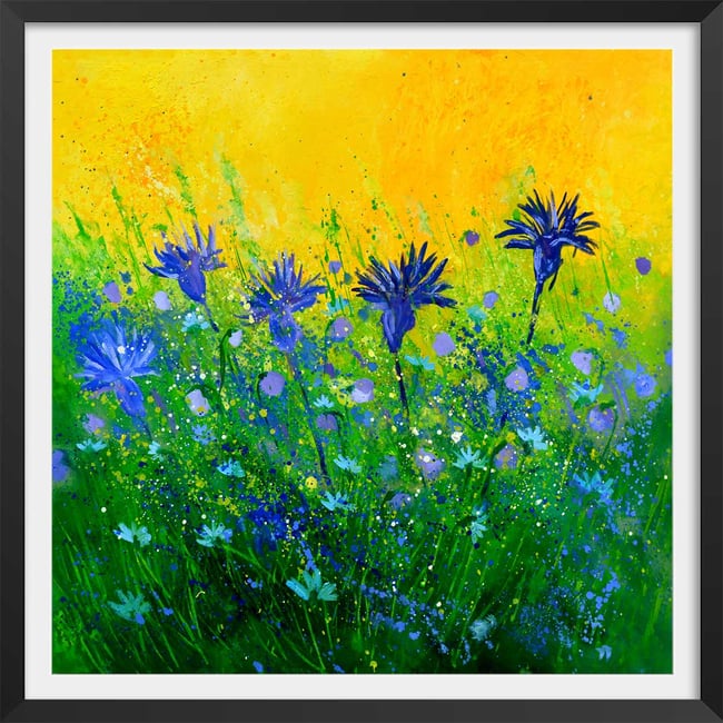 Affiche  bouquet de  bleues - HEXOA