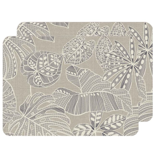 Lot de 2 sets de table motifs tropical WILD beige <span itemprop=