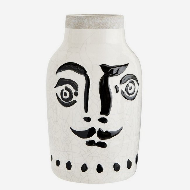 Vase céramique visage  Face Couleur ãcru <span itemprop=