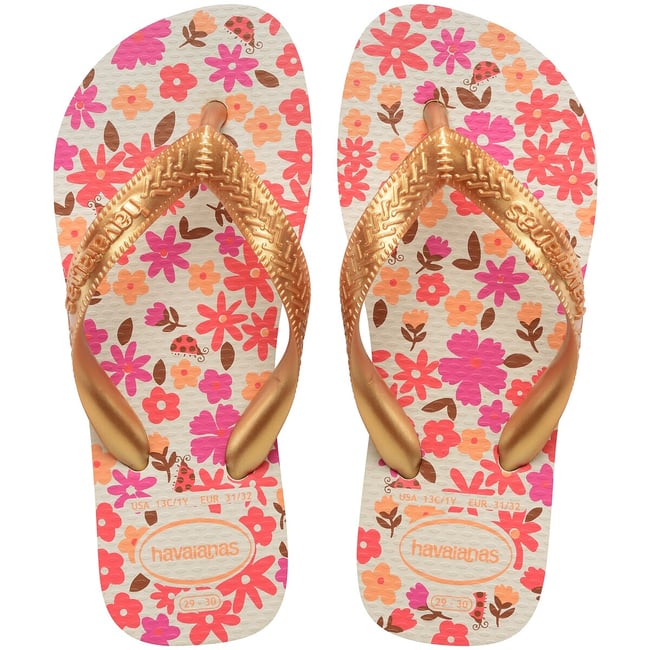 Tongs HAV KIDS FLORES beige/doré <span itemprop=