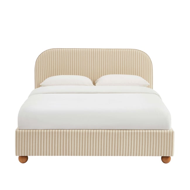 Lit coffre avec sommier relevable PILKA Couleur beige et écru <span itemprop=