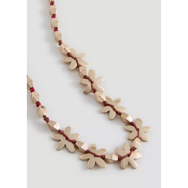 Collier à fleurs or <span itemprop=