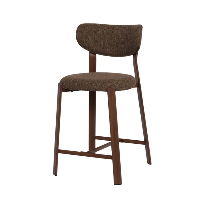 Tabouret de bar Gleen assise 65 cm en bouclette Couleur marron <span itemprop=
