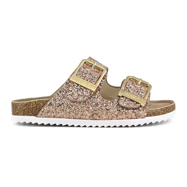 Glittery Mules, gold-coloured, COLORS OF CALIFORNIA