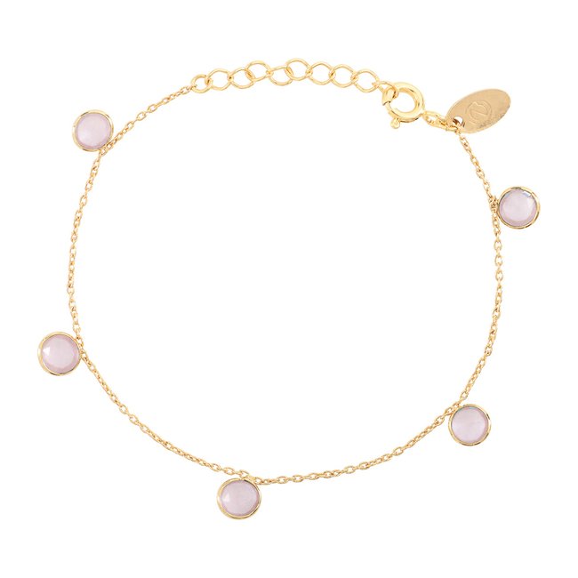 Bracelet multi moorea calcedoine rose rose <span itemprop=