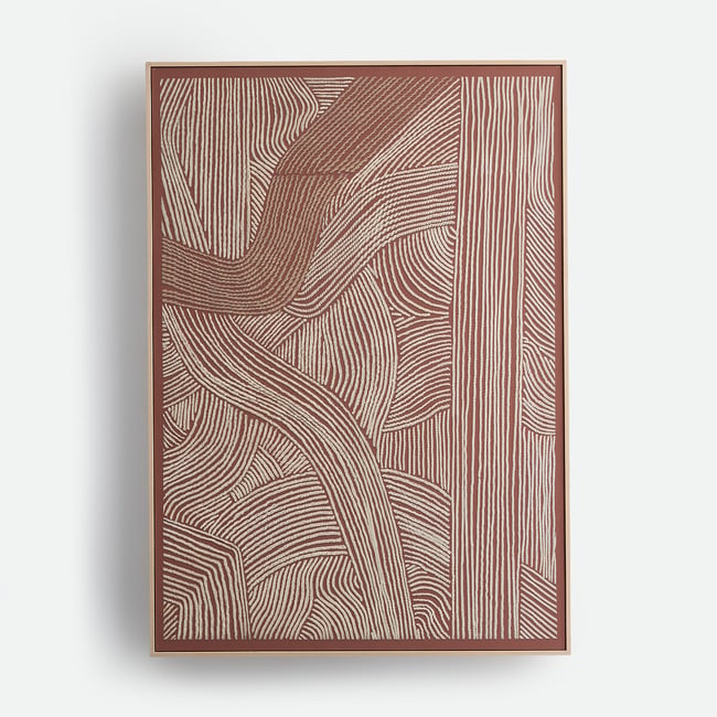 Quadro impresso em 3D, largura 85 x altura 120 cm, DUNA tijolo <span itemprop=