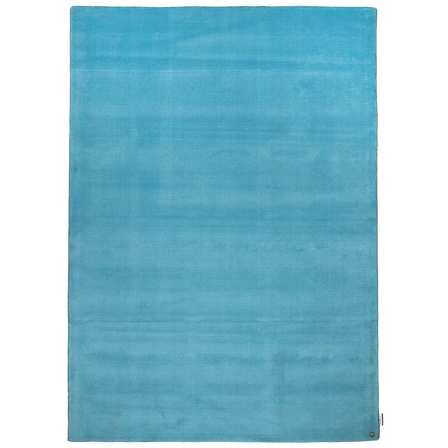 Tapis Salon HAPPY uni, imprimé, 100% nylon Couleur turquoise <span itemprop=