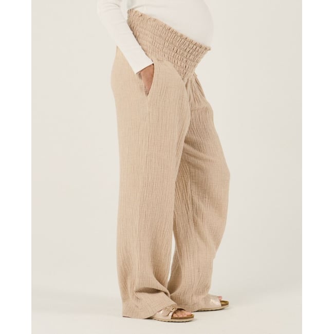 Pantalon de maternité Myriam beige <span itemprop=