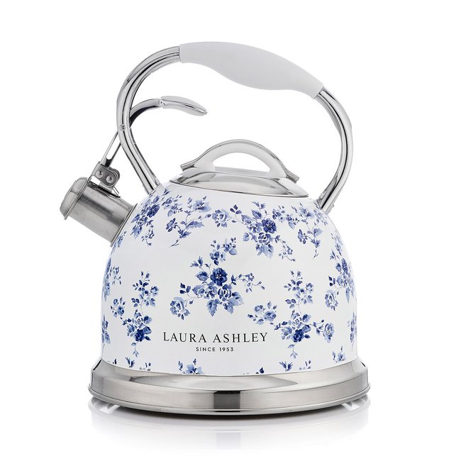 2.8L Laura Ashley China Rose Stove Top Kettle, white, LAURA ASHLEY