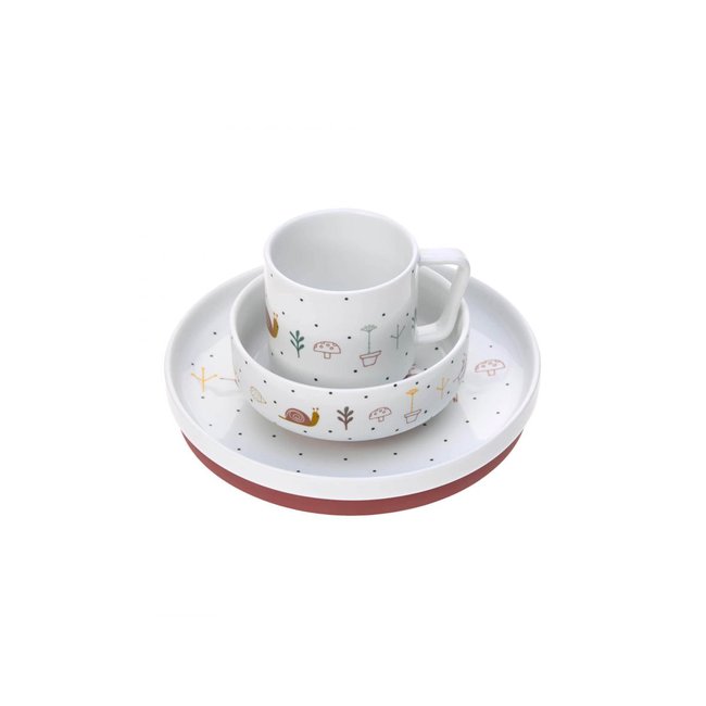 Coffret Repas En Porcelaine Garden Explorer Filles garden explorer escargot <span itemprop=