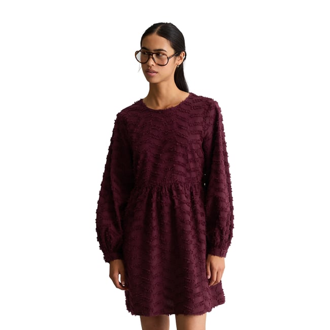 Robe relaxed en fil de coton Coupé dunkelrot <span itemprop=