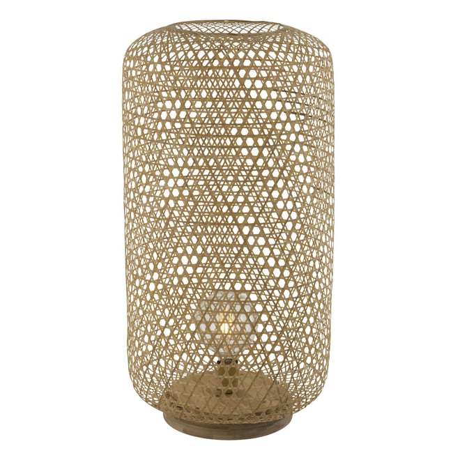 Lampadaire en cannage style bohème MIRENA Couleur beige <span itemprop=