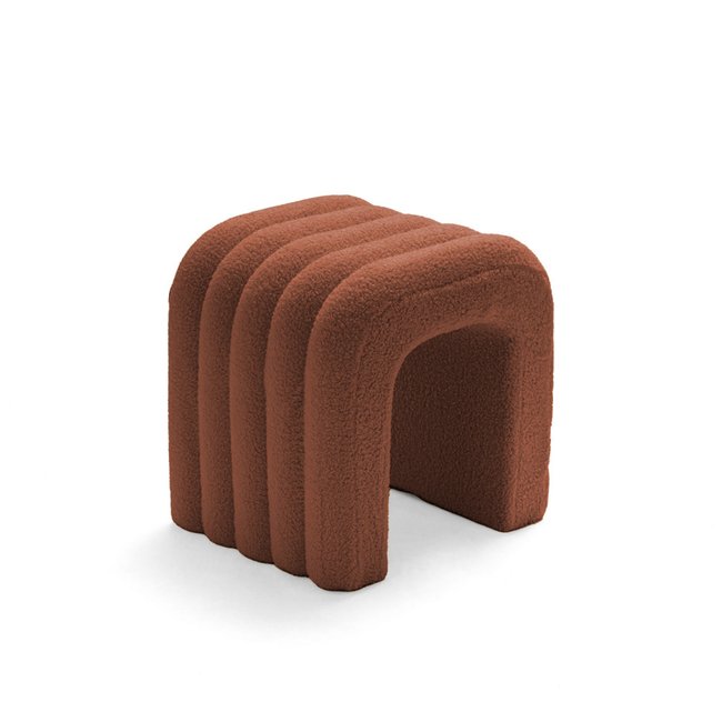 Tabouret rembourré en tissu bouclette - MUI - DRAWER