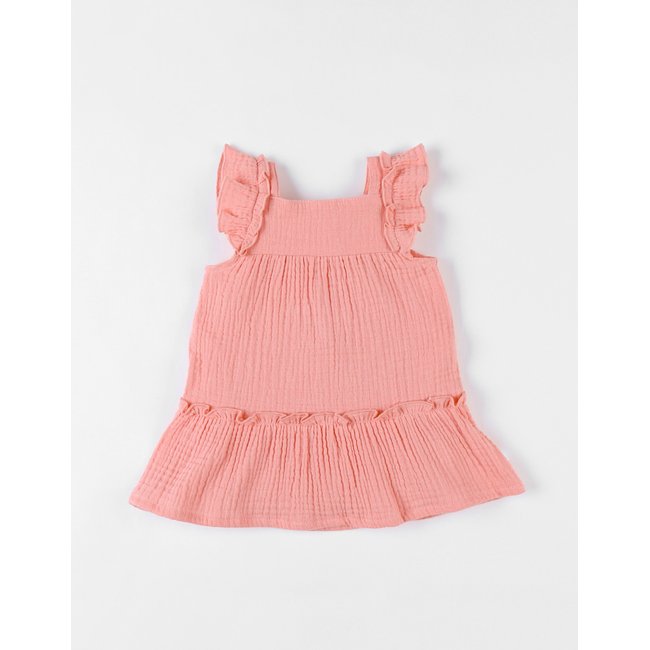 Robe évasée en mousseline de coton, bleu <span itemprop=