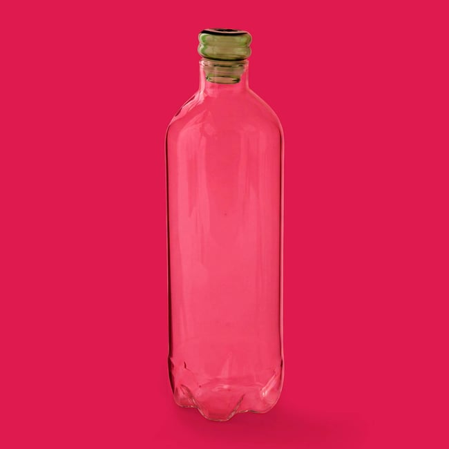 Bouteille avec bouchon, 1L, en verre Couleur transparent <span itemprop=