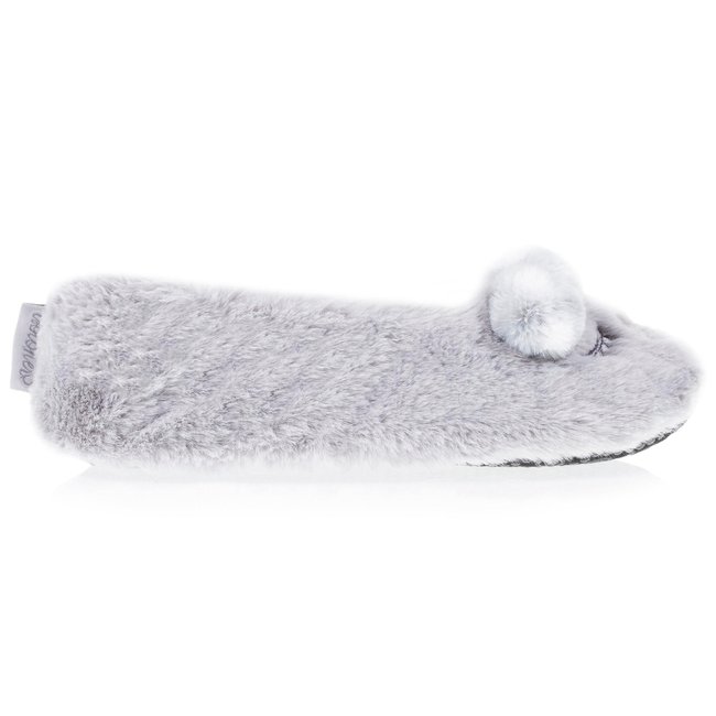 Chaussons extra-light en imitation fourrure et semelle à picots antidérapants gris <span itemprop=