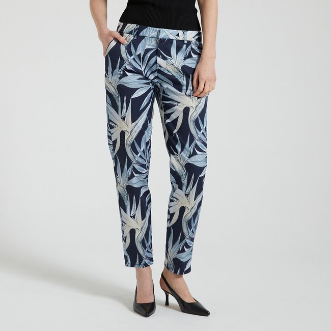 Chinohose, bedruckt marine <span itemprop=