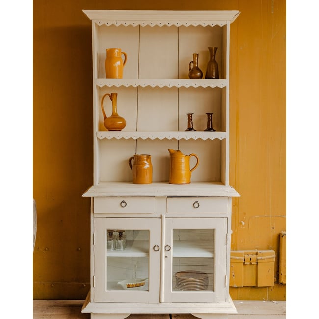Buffet haut en bois beige Gilbert N°1885 - Bon état Couleur beige <span itemprop=