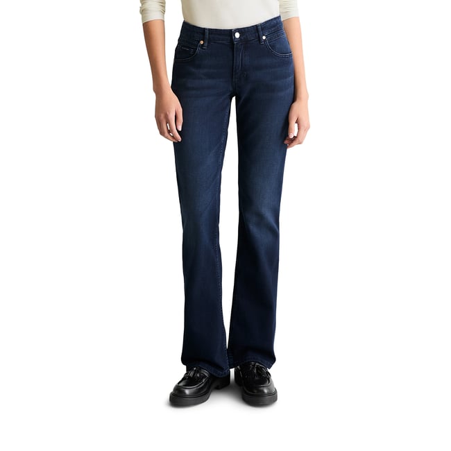 Jeans modèle Nella slim bootcut en coton organique stretch bleu foncé <span itemprop=