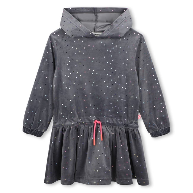 Robe en velours asphalte <span itemprop=