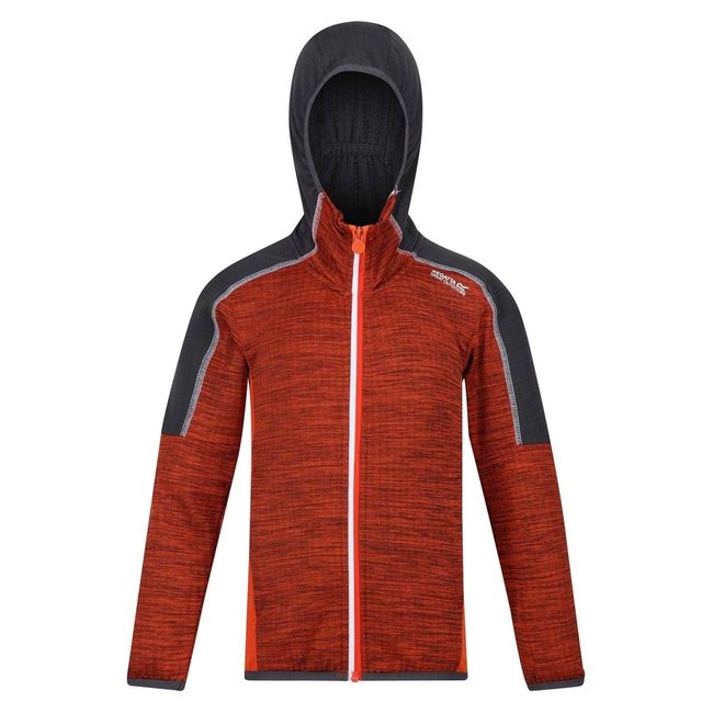 Veste chinée à capuche motif/style panneau contrasté BURNTON orange vif / rouge orange <span itemprop=