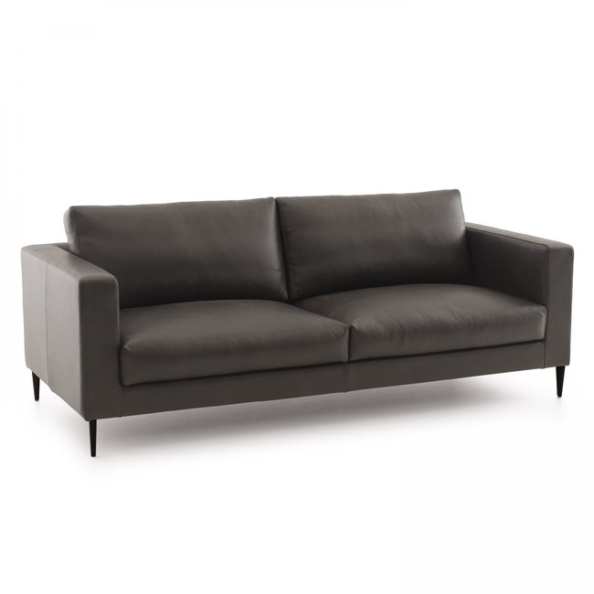 Canapé en cuir 3 places, ANDERS Couleur noir <span itemprop=