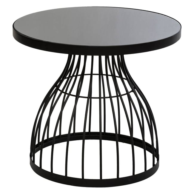 Table d'appoint en verre teinté KUSHI Couleur noir <span itemprop=