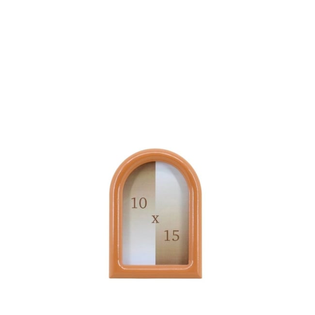 Cadre photo 10x15cm forme arche Couleur marron <span itemprop=