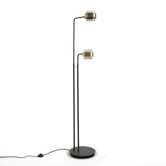 Botello Floor Lamp with 2 Glass & Metal Arms black/brass LA REDOUTE INTERIEURS