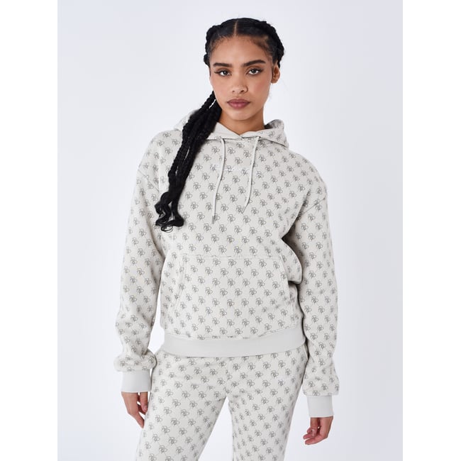 Sweat à Capuche monogramme greige <span itemprop=
